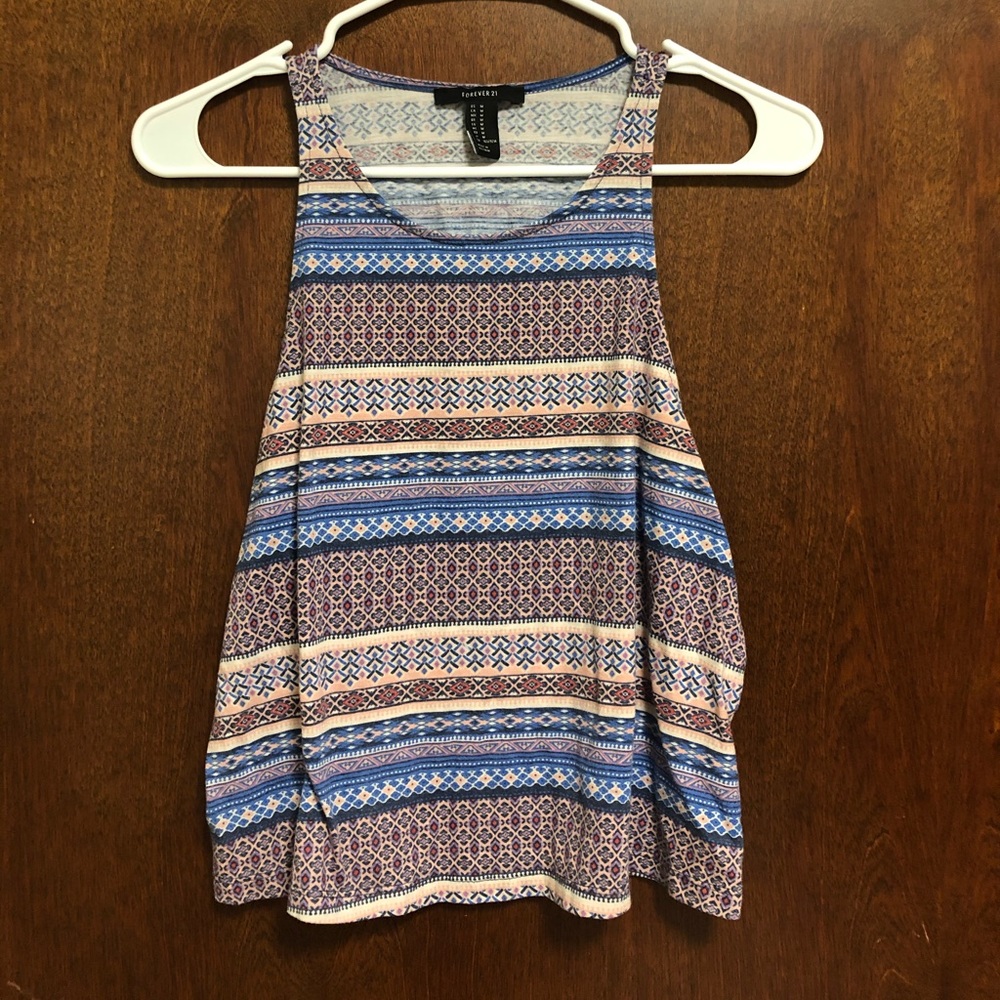 Forever 21 Medium printed tank top blue orange